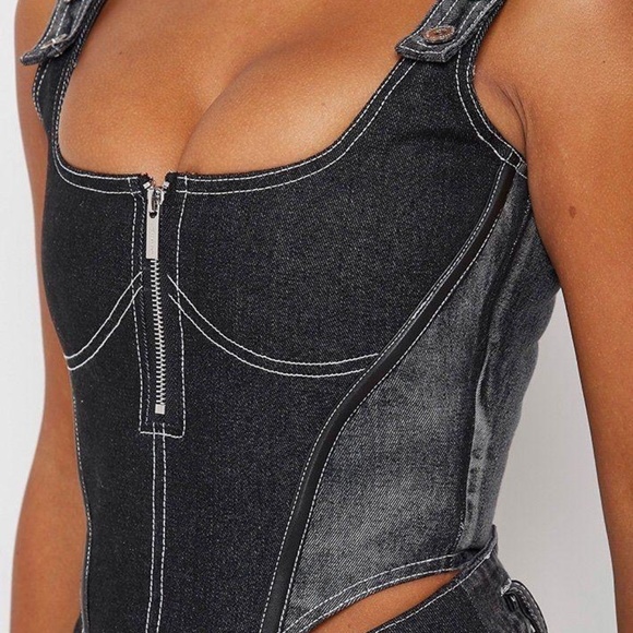 Maniere De Voir denim corset top size UK6/US2 - Picture 1 of 3